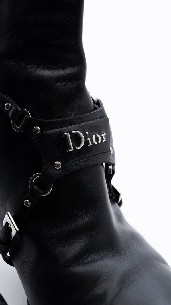 Dior Leather Bondage Boots