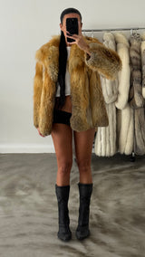 Vintage Red Fox Fur Jacket