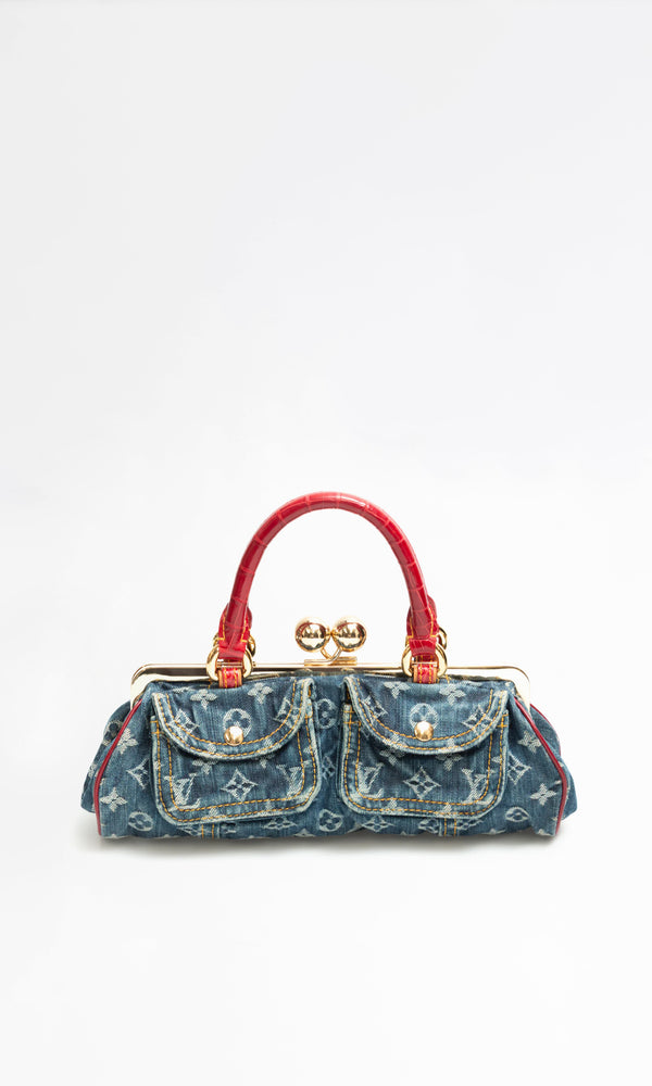 Louis Vuitton Sac Fermoir Denim Bag