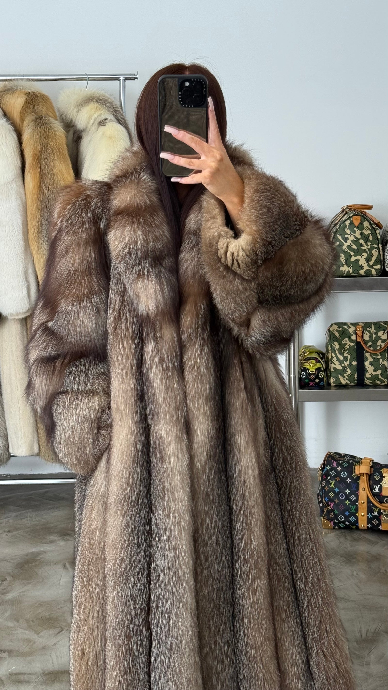 FOX FUR COAT フォックスファーコート リアルファー 超ロング丈 毛皮 Vintage Fox Fur Coat – Jean Vintage