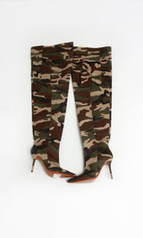 VETEMENTS Thigh-High Camo Boots