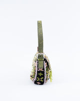 Fendi Lizard Trimmed Beaded Baguette