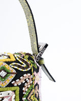 Fendi Lizard Trimmed Beaded Baguette
