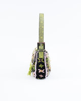 Fendi Lizard Trimmed Beaded Baguette