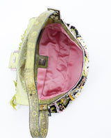 Fendi Lizard Trimmed Beaded Baguette