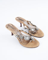 Le Silla Crystal-Embellished Snakeskin Heels - EU 36