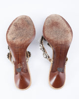 Le Silla Crystal-Embellished Snakeskin Heels - EU 36