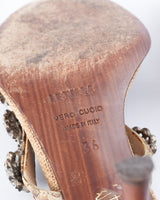 Le Silla Crystal-Embellished Snakeskin Heels - EU 36