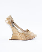 Dior Crocodile Embossed Heels - EU 39