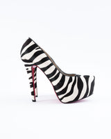 Christian Louboutin Zebra Print Calf Hair Heels - EU 39