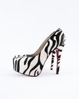 Christian Louboutin Zebra Print Calf Hair Heels - EU 39