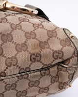 Gucci Monogram Horsebit Hobo Bag