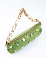 Prada Tessuto Pietre Embellished Shoulder Bag