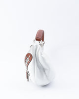 Versace Studded Cresent Leather Hobo Bag