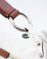 Versace Studded Cresent Leather Hobo Bag