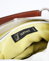 Versace Studded Cresent Leather Hobo Bag