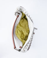 Versace Studded Cresent Leather Hobo Bag