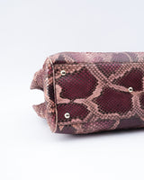 Gucci Python Leather Bamboo Tote Bag