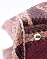 Gucci Python Leather Bamboo Tote Bag