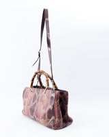 Gucci Python Leather Bamboo Tote Bag