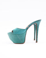 Gianmarco Lorenzi Embossed Python Leather Heels - EU 36