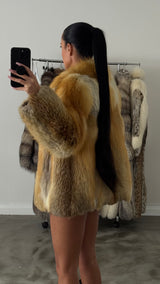 Vintage Red Fox Fur Jacket