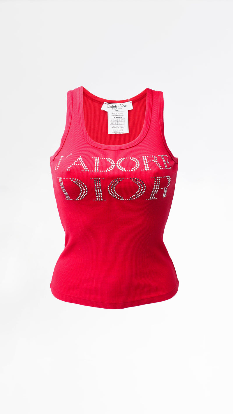 Dior J'adore Dior Rhinestone Tank Top