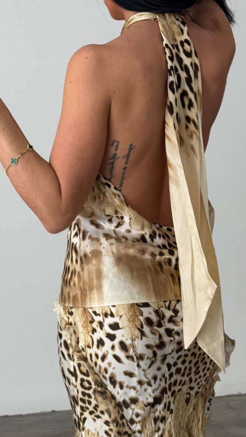 Roberto Cavalli Halter Neck Top & Skirt Set