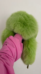 Fox Fur Trapper Hat - Green