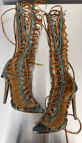 Dsquared2 Iridescent Python Rope Gladiator Heels - EU 39