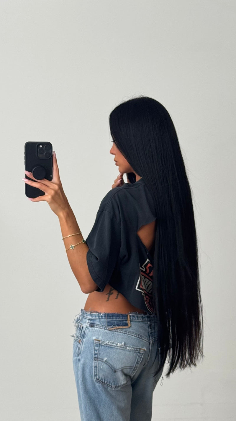 Harley Davidson Custom Cropped T Shirt