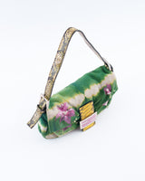 Fendi Suede Floral Snakeskin Baguette