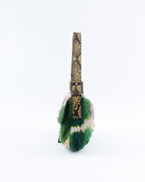 Fendi Suede Floral Snakeskin Baguette