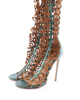 Dsquared2 Iridescent Python Rope Gladiator Heels - EU 39