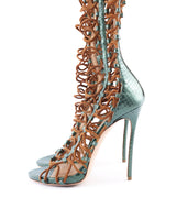 Dsquared2 Iridescent Python Rope Gladiator Heels - EU 39