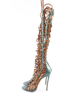 Dsquared2 Iridescent Python Rope Gladiator Heels - EU 39