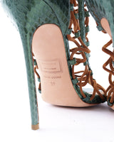 Dsquared2 Iridescent Python Rope Gladiator Heels - EU 39