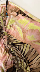 Roberto Cavalli Palm & Orchid Print Dress