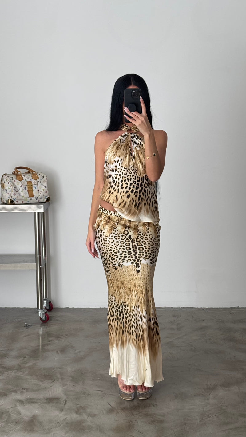Roberto Cavalli Halter Neck Top & Skirt Set