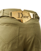 Dior Logo Plate Khaki Green Trousers