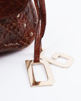 Dolce & Gabbana Leather Snakeskin Shoulder Bag