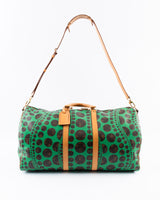 Louis Vuitton X Yayoi Kusama Pumpkin Dots Monogram Keepall 55