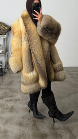 Vintage Golden Island Fox Fur Coat