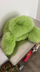 Fox Fur Trapper Hat - Green