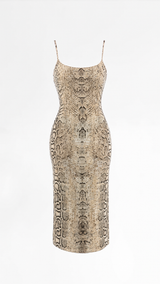 Roberto Cavalli Python Print Slip Dress