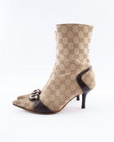 Gucci Monogram Ankle Boots - EU 37