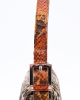 Fendi Leopard Print Fur Baguette Bag