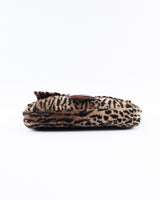 Fendi Leopard Print Fur Baguette Bag