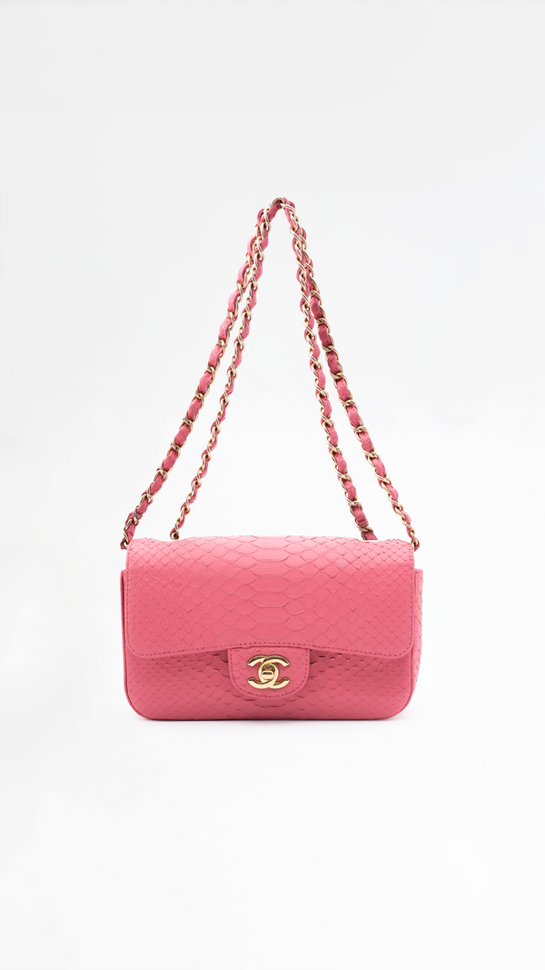 Chanel Python Mini Classic Flap Bag
