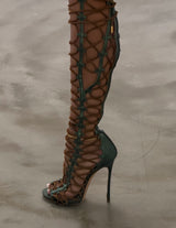 Dsquared2 Iridescent Python Rope Gladiator Heels - EU 39